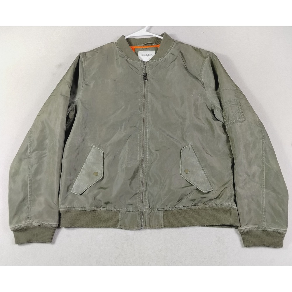 Goodfellow & Co Flight Jacket Mens Large Green Military Bomber Quilted Casual